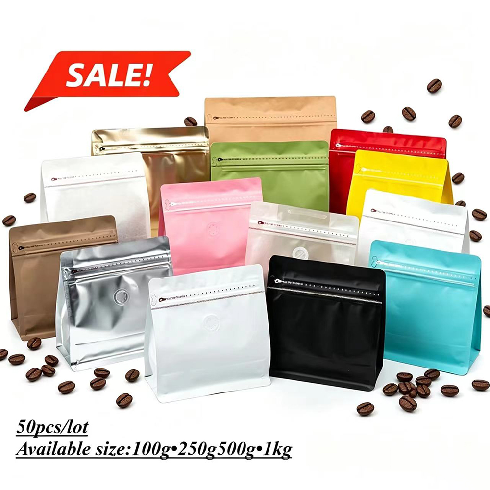 Food Snacks That Are Black - 50pcs Matte Black Mylar อลูมิเนียมฟอยล์ความร้อนซีลถุงกาแฟวาล์ว Resealable