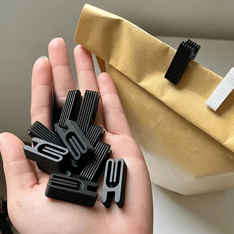 Food Snacks That Are Black - ชุดคลิปหนีบปิดถุงขนมสีดำ 10 ชิ้น, คลิปหนีบปิดถุงอาหาร, น้ำหนักเบาและทนทาน, อุปกรณ์ครัว