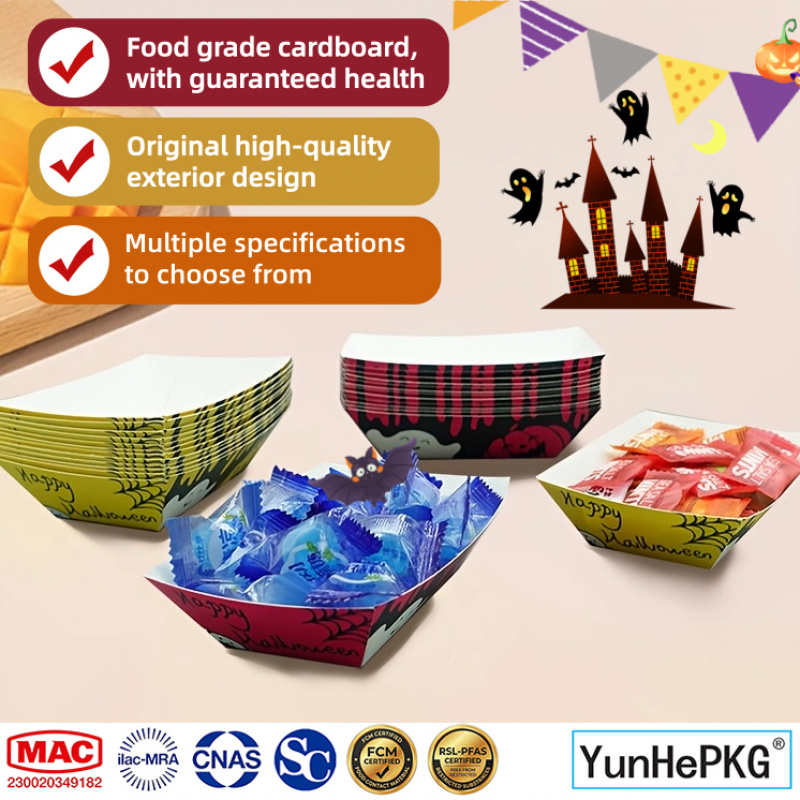 ถาดกระดาษใส่อาหาร YunHePKG 100 - Food Snacks That Are Black บทวิจารณ์และราคา