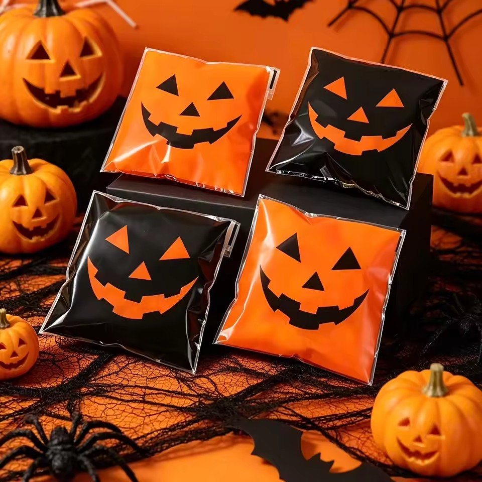 ถุงขนมฮาโลวีนสีดำส้มลายฟักทอง  - Food Snacks That Are Black บทวิจารณ์และราคา