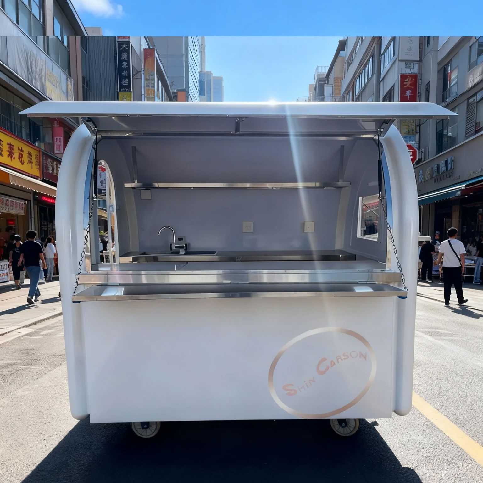 รถพ่วงขายอาหารกลางแจ้งทรงกลม ร - Food Snacks Business บทวิจารณ์และราคา