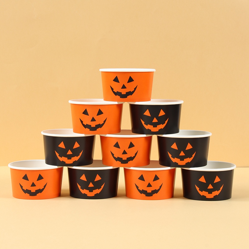 10/30/50 ชิ้น ถ้วยกระดาษฮาโลวี - Food Snacks That Are Black บทวิจารณ์และราคา